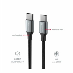 Swissten Textile II Type-C USB Cable - 71528203 - 1.5 Meter - Black 5 Swissten Textile II Type-C USB Cable - 71528203 - 1.5 Meter - Black - Image 5