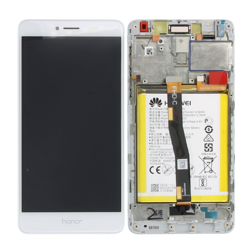 Huawei Honor 6X (BLN-L21) LCD Display + Touchscreen + Frame - Incl. Battery And Parts - 02351ADQ  White