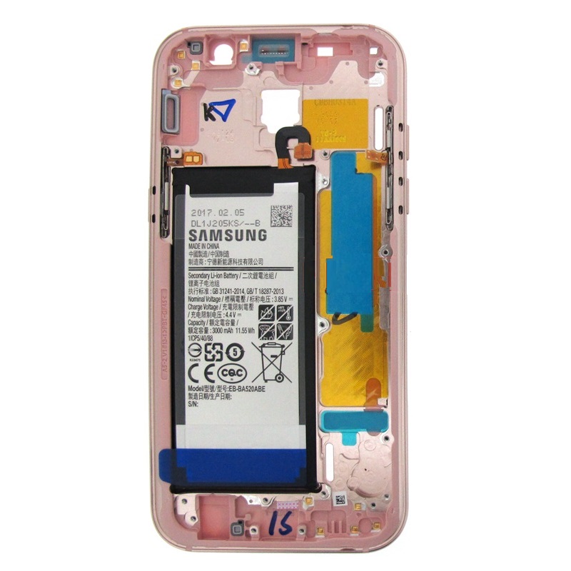 Samsung SM-A520F Galaxy A5 2017 Midframe With Battery GH82-13664D Pink