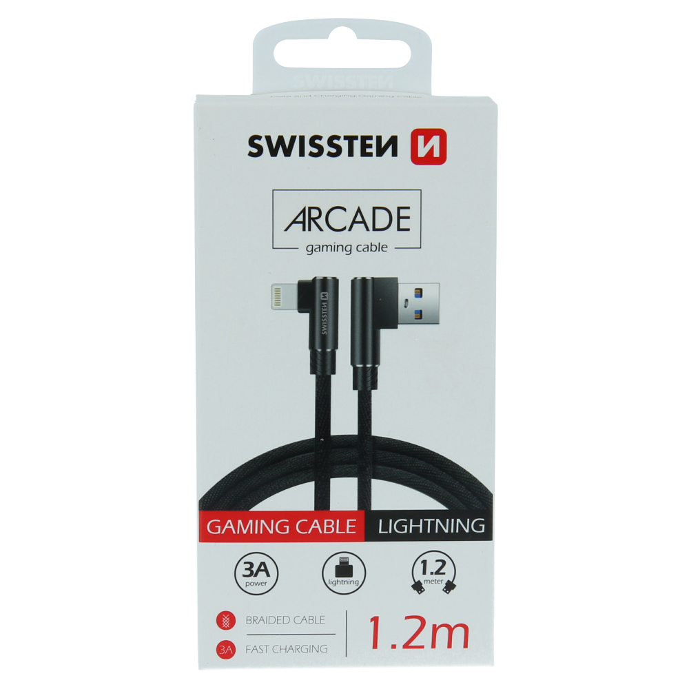 Swissten Arcade Gaming Lightning Cable - 71527700 - 1.2m - Black 1 Swissten Arcade Gaming Lightning Cable - 71527700 - 1.2m - Black