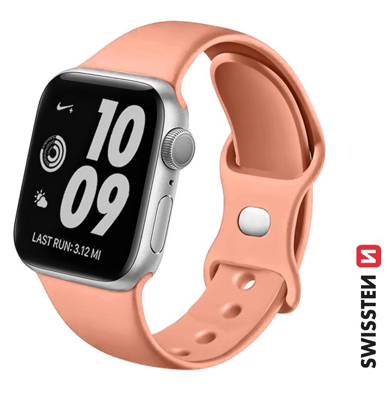Swissten Apple Watch 38-41mm Silicone Band - 46000108 - Orange Pink 1 Swissten Apple Watch 38-41mm Silicone Band - 46000108 - Orange Pink