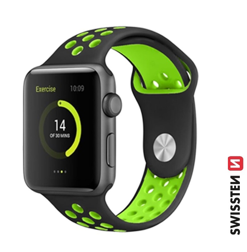 Swissten Apple Watch 38-41mm Sport Silicone Band - 46000601 - Black 1 Swissten Apple Watch 38-41mm Sport Silicone Band - 46000601 - Black