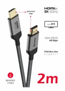Swissten 8K 60Hz HDMI Cable - 75501201 - 2 meter 3 Swissten 8K 60Hz HDMI Cable - 75501201 - 2 meter - Image 3
