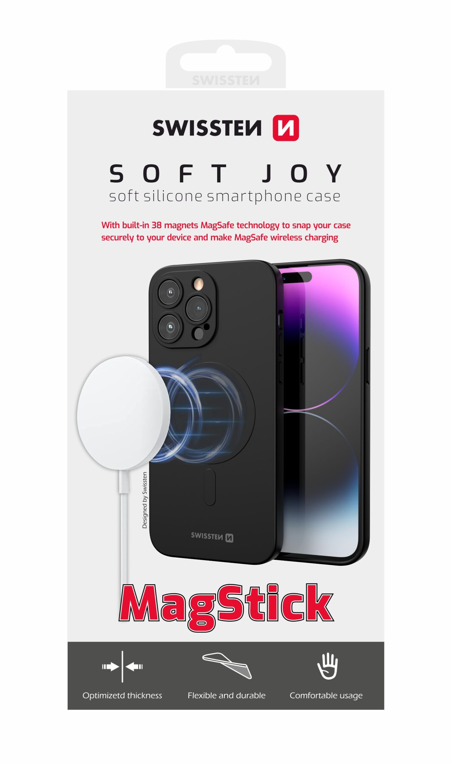 Swissten iPhone 16e Soft Joy Magstick Case - 35500125 - For Magsafe Charging - Black 1 Swissten iPhone 16e Soft Joy Magstick Case - 35500125 - For Magsafe Charging - Black