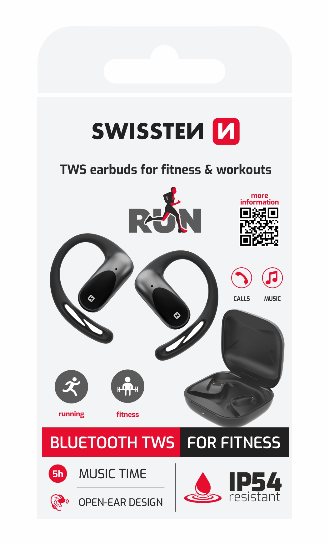 Swissten RUN Open Ear Headphones - 51107093 - Black 1 Swissten RUN Open Ear Headphones - 51107093 - Black