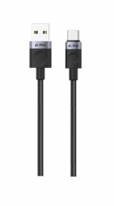 iPeax Textile USB-C To USB-A Cable - 90010108 - 1.5 meter - Black 3 iPeax Textile USB-C To USB-A Cable - 90010108 - 1.5 meter - Black - Image 3
