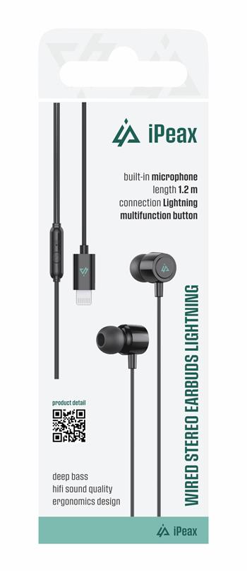 iPeax Wired Lightning Earphones - 90010134 - Black 1 iPeax Wired Lightning Earphones - 90010134 - Black
